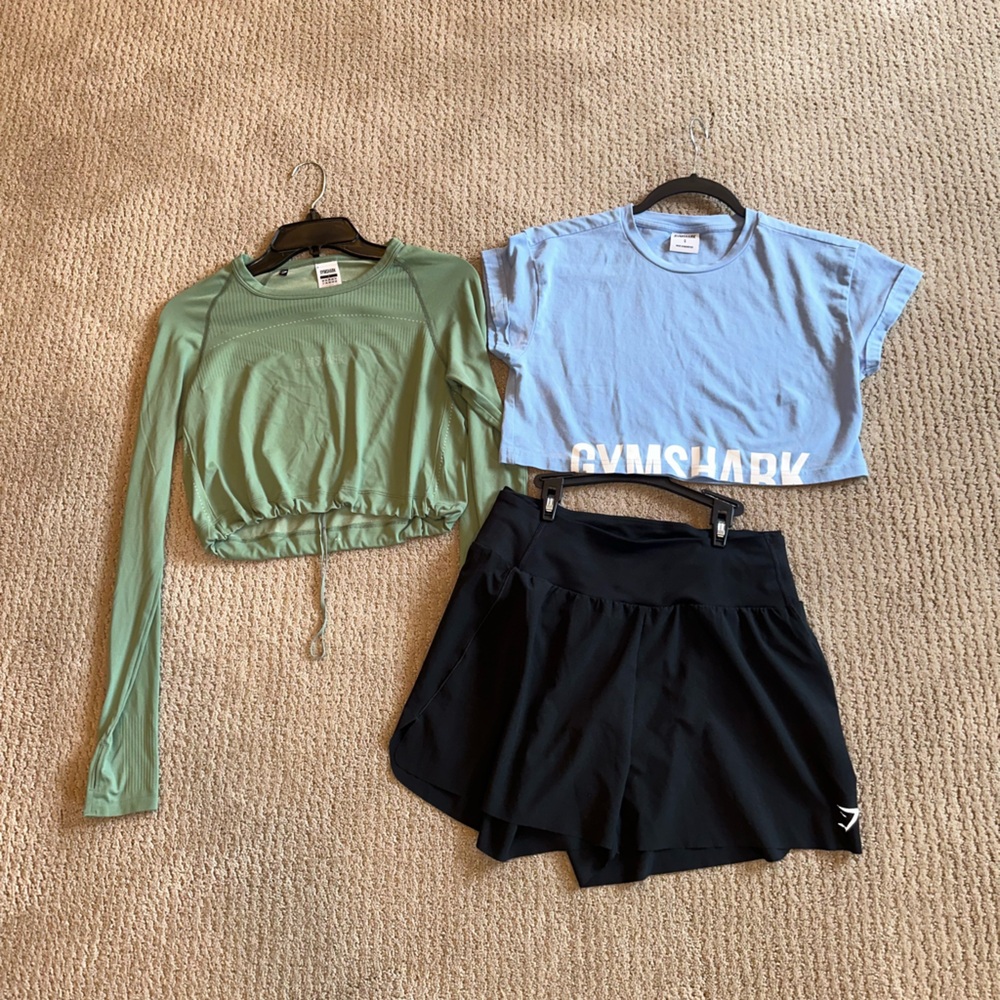 Gym Shark Small Shirts and Medium Shorts Bundle 3 for 1
